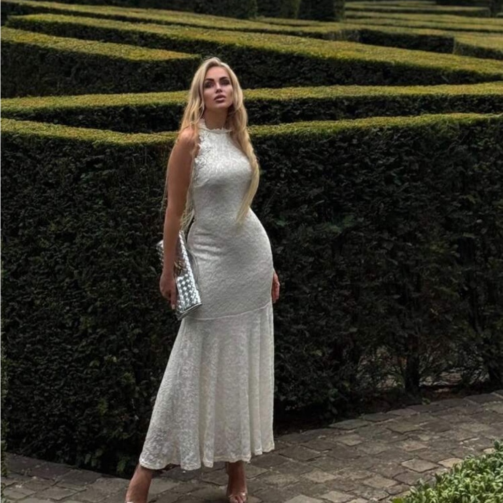 Chic Ivory High Low Lace Dress